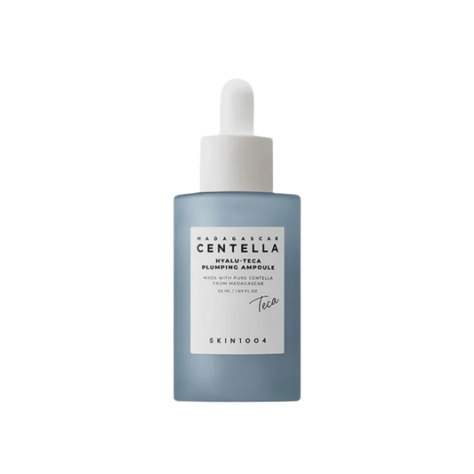 SKIN1004 Madagascar Centella Hyalu-Teca Plumping Ampoule is a hydrating and firming ampoule designed to plump the skin, support elasticity, and improve the look of uneven tone. Formulated with Sodium Hyaluronate, Centella Asiatica Extract, TECA, Niacinamide, Ceramide NP, Collagen, 5 types of Peptides, Ferulic Acid, Glutathione, Beta-Glucan, and Polyglutamic Acid, it helps strengthen the moisture barrier while leaving skin looking smoother, fuller, and more radiant. The lightweight formula is suitable for al