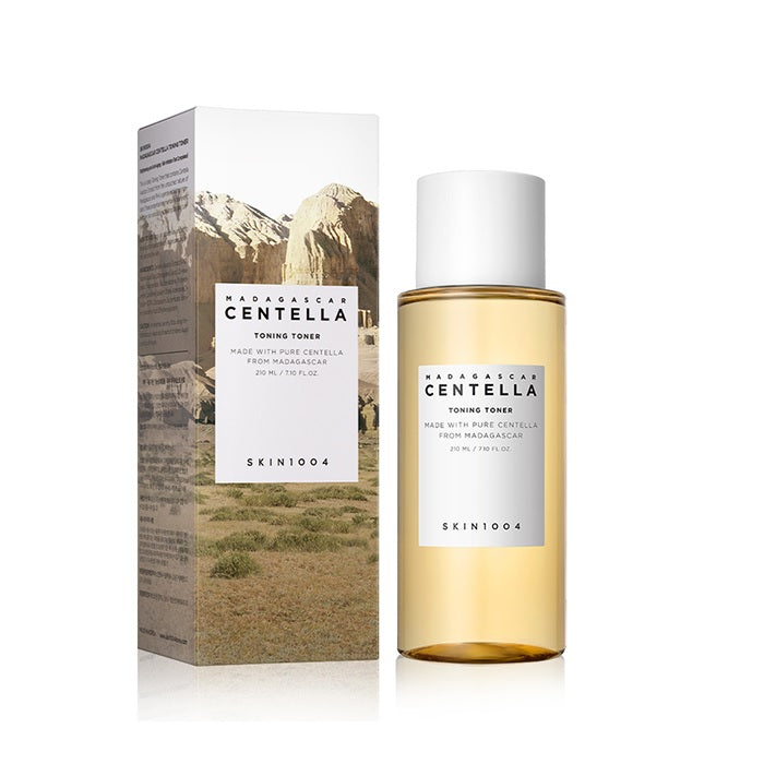 SKIN1004 Madagascar Centella Toning Toner is formulated with 84% Centella Asiatica Extract to soothe and calm the skin while providing gentle exfoliation and hydration. This toner includes Niacinamide for brightening and Gluconolactone to refine skin texture. It's designed to balance and tone the skin, making it an ideal addition to your skincare routine for achieving a clear and refreshed complexion.