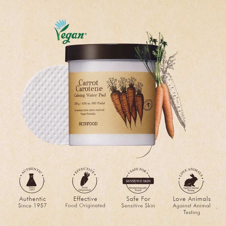 SKINFOOD Carrot Carotene Calming Water Pad 60ea