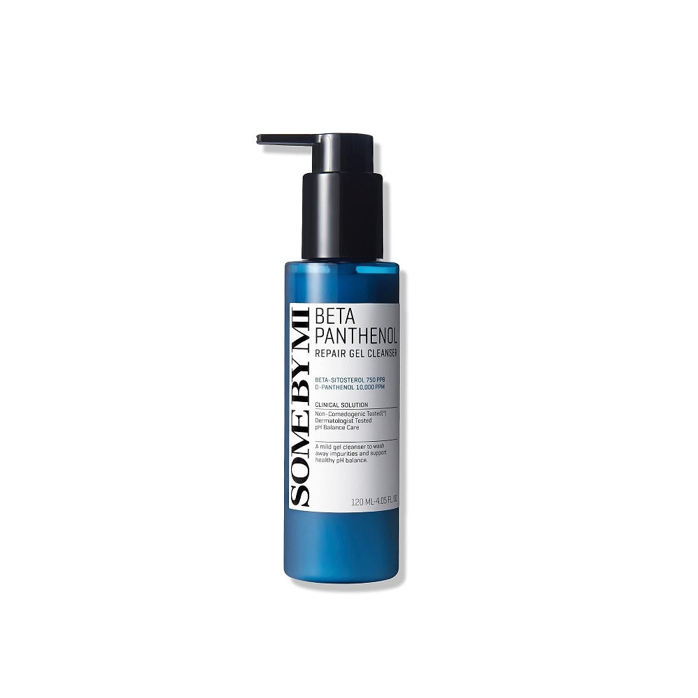 SOME BY MI Beta Panthenol Repair Gel Cleanser is a gentle, low-irritant cleanser formulated with 10,000 ppm Panthenol to protect and strengthen the skin barrier while soothing irritation. Enriched with fermented ingredients, amino acids, and Beta-Sitosterol, it deeply hydrates, repairs, and supports healthy skin. Plant extracts like Banana, Rose Water, and Melon add nourishment, while Gluconolactone (PHA) provides mild exfoliation. Perfect for sensitive, dry, or compromised skin that needs a refreshing yet 