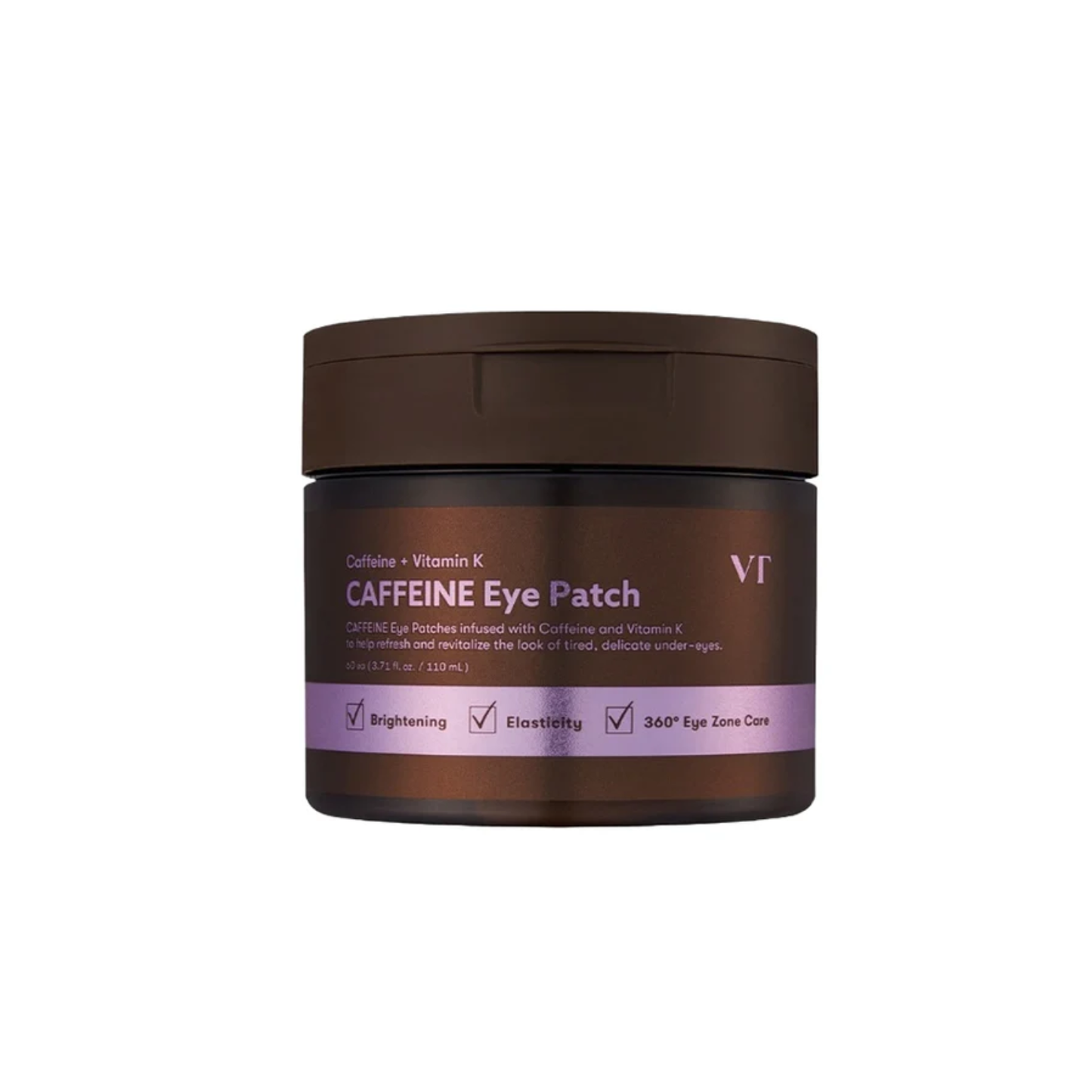 VT Caffeine Eye Patch is a refreshing gel eye patch designed to hydrate, brighten, and revive tired-looking eyes. Infused with Caffeine and Vitamin K, it helps refresh the delicate under-eye area and improve the look of puffiness. Glutathione and Niacinamide help boost radiance and support a brighter-looking complexion, while 4 Types of Peptides and 6X Collagen help strengthen, hydrate, and smooth the skin. The lightweight, seamless gel sheet fits comfortably around the eye area, helping deliver a lifting e