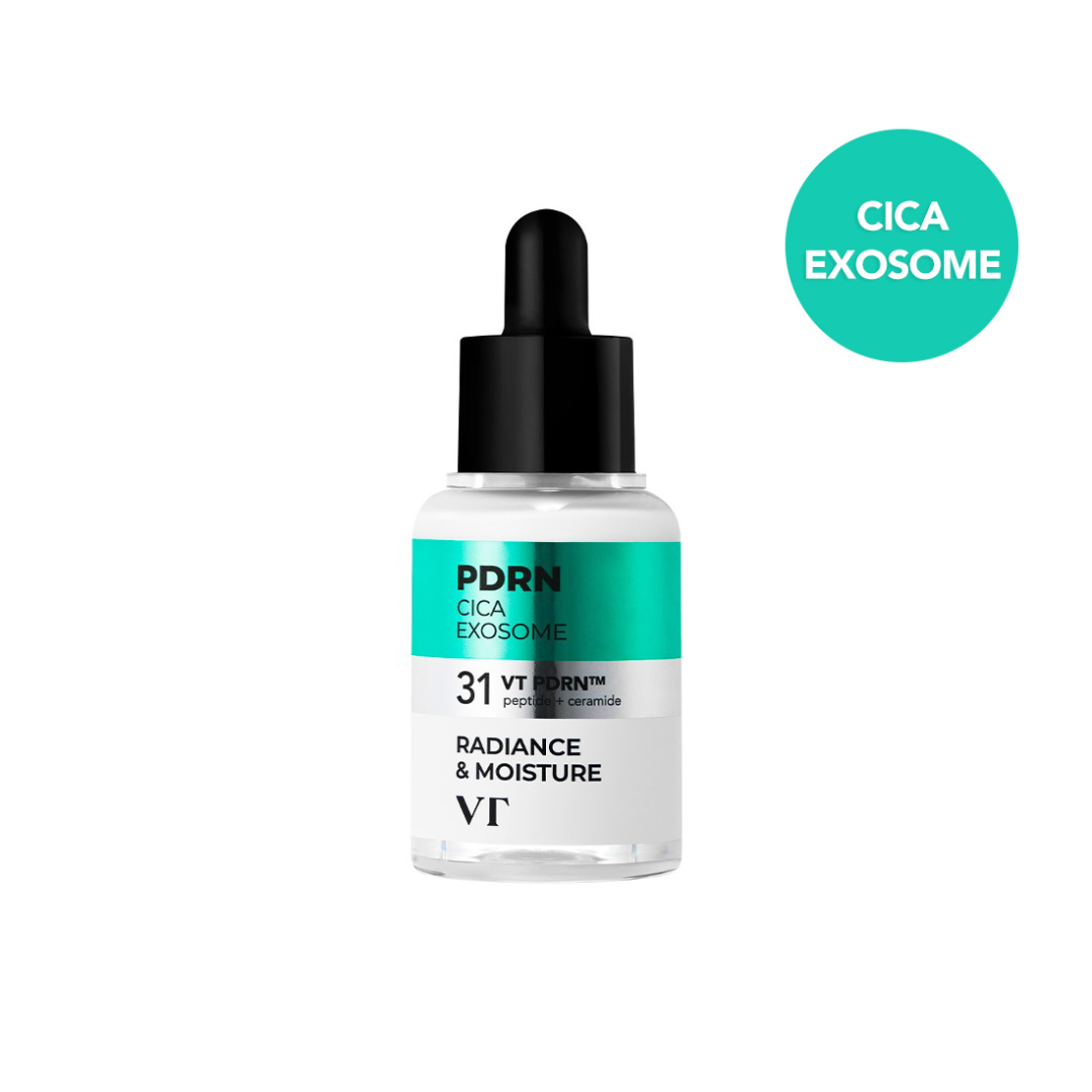VT PDRN R5 Firming Ampoule is a restorative serum designed to improve elasticity and strengthen the skin barrier. Infused with PDRN (Sodium DNA), peptides, and collagen amino acids, it supports skin regeneration and firmness. Cica Exosome provides seamless, intensive soothing care, while nourishing oils like Sunflower and Baobab Seed Oil, along with Ceramides, Squalane, and Panthenol, deeply hydrate and protect. With added Centella Asiatica and Ginseng Extracts, this ampoule revitalizes and calms the skin, 